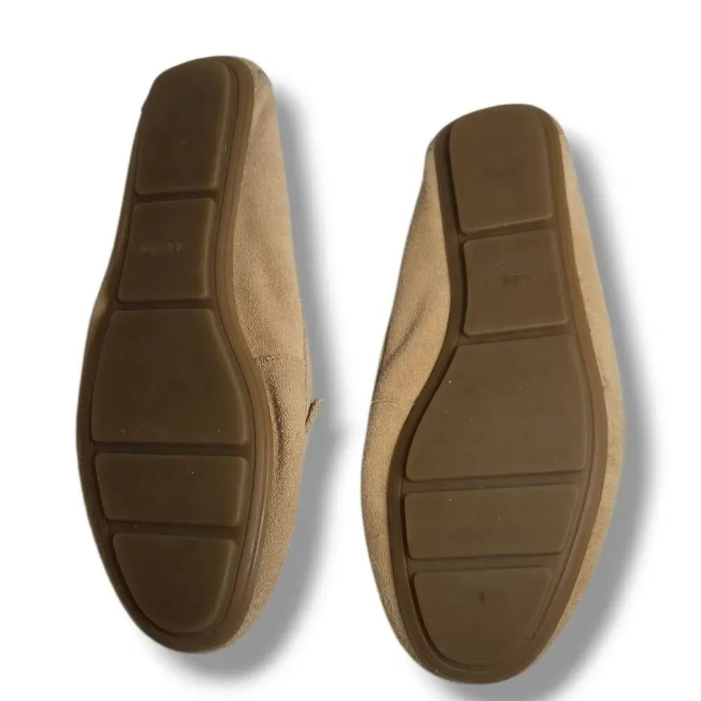 Calvin Klein Shoes Womens 9 Lunasi Loafers Moccasins Flats Beige Suede Slip On